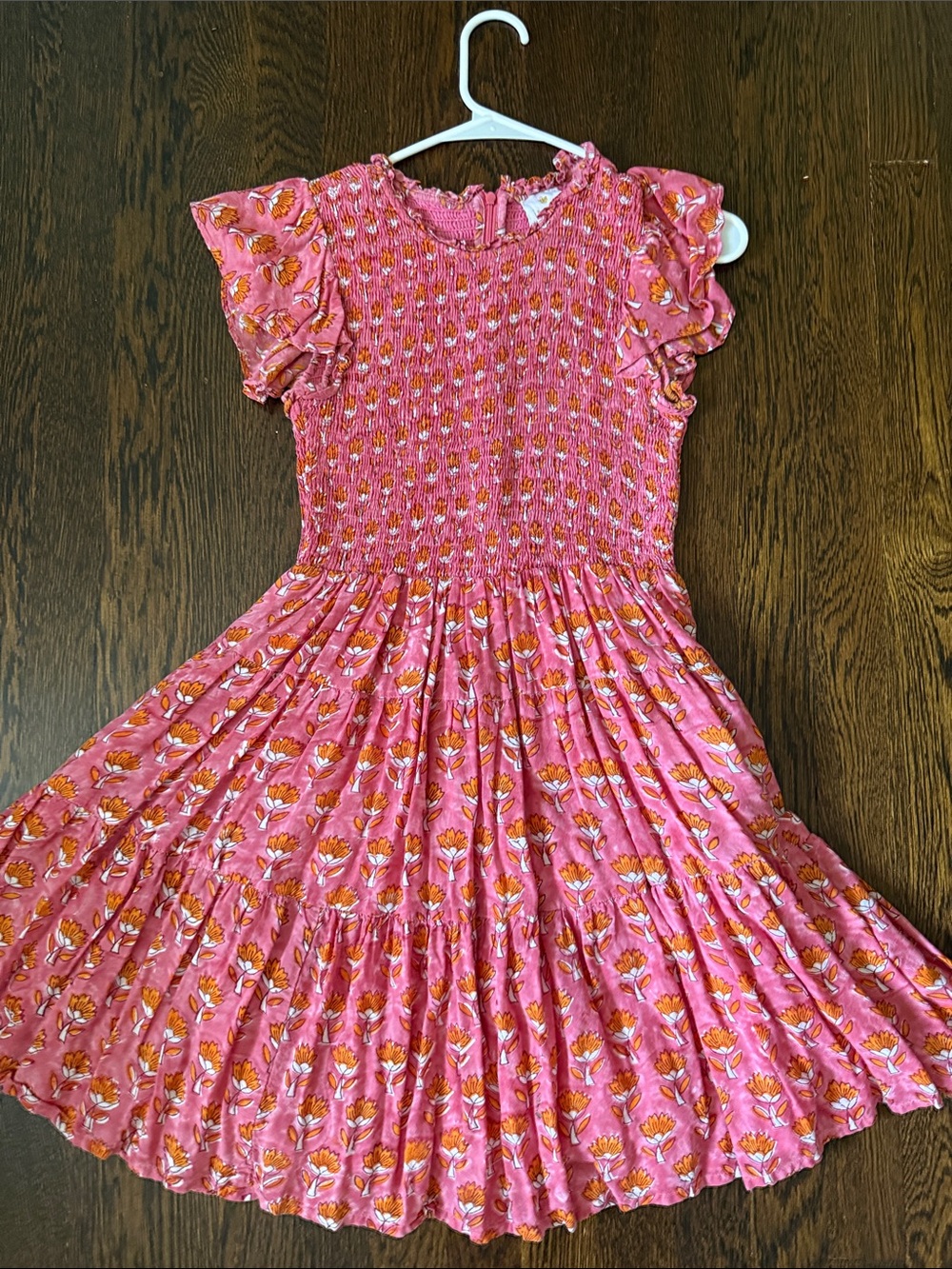J.Marie women’s  Pink Floral Smocked Dress